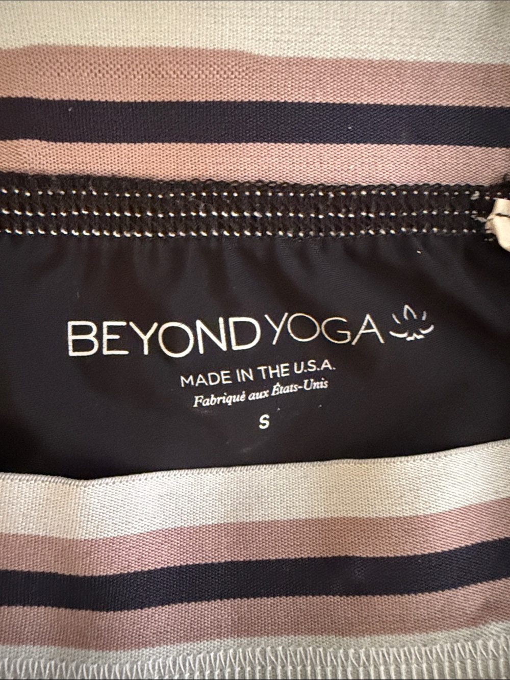 Beyond Yoga Black Leggings with Stripe Waistband Size Small - Picture 6 of 8